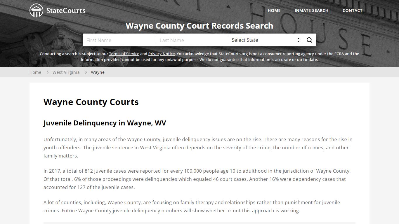 Wayne County, WV Courts - Records & Cases - StateCourts